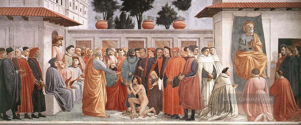Anhebung des Sohns von Theophilus und St Peter Enthroned Christentum Quattrocento Renaissance Masaccio Ölgemälde